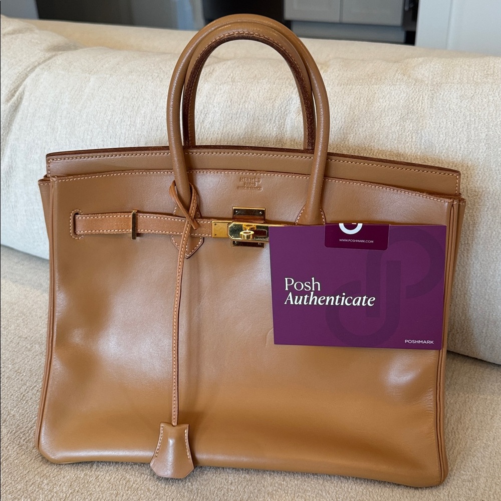 Authentic Hermes Golden Tan Birkin Tote - Posh Authenticated - Picture 6 of 7